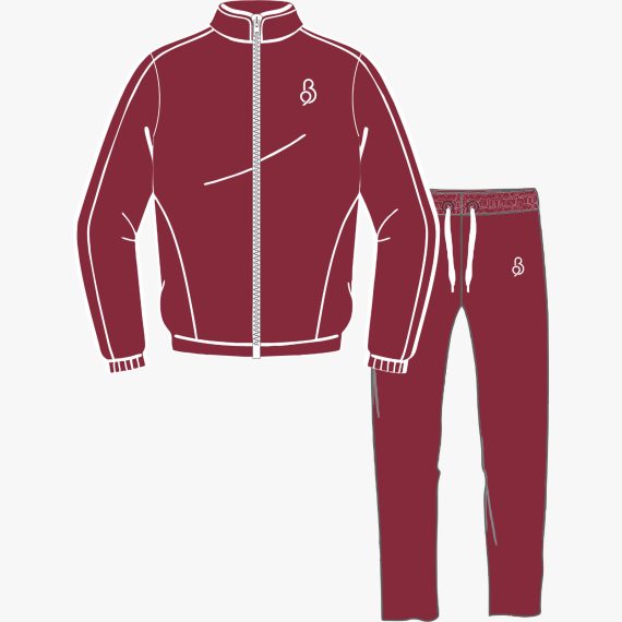 Maroon Zipper Tracksuit